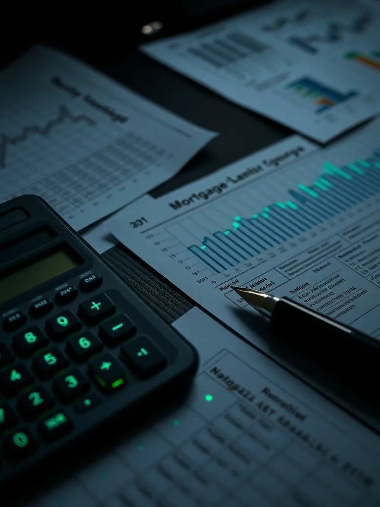 A dark, moody close-up of a calculator, a fountain pen, and